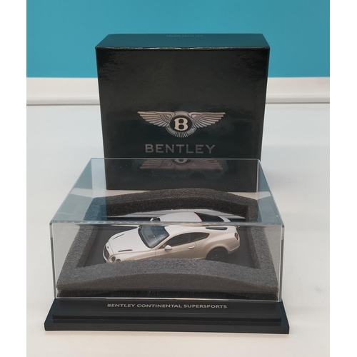 692 - Paul Model Art Minchamps 1:43 Scale 'Bentley Continental Supersport Car' in Satin White. Boxed.