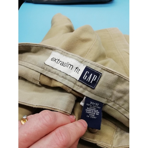 695 - Quantity of GAP Jeans/Chinos/Cargo Trousers. Various Sizes and Leg Lengths. See Photos.