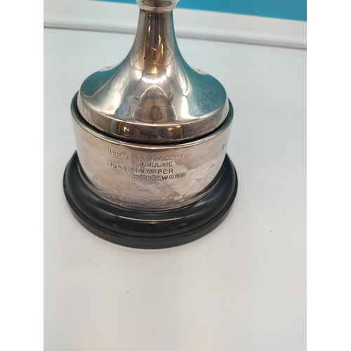 698 - Silver Plated 28cm Trophy.