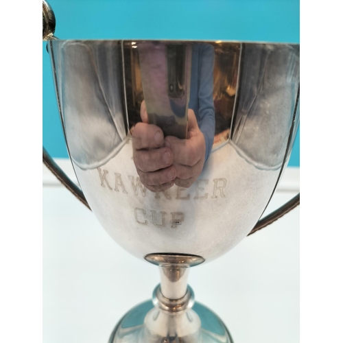 698 - Silver Plated 28cm Trophy.