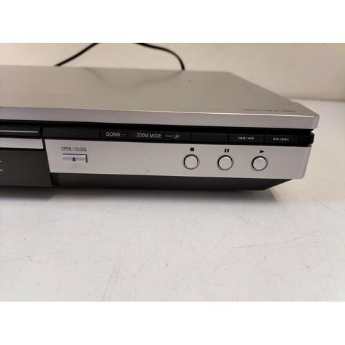 702 - Box of Mixed Glass, 6 x White 15cm Bowls plus Panasonic DVD/CD Player.