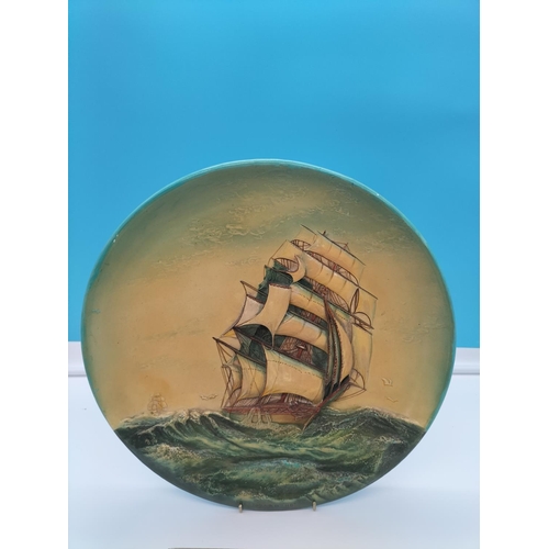 703 - Bossons Large 36.5cm Boxed 'Westward Ho' Wall Plaque plus 'Ann Hathaways Cottage' and 'Old Irish Cot... 