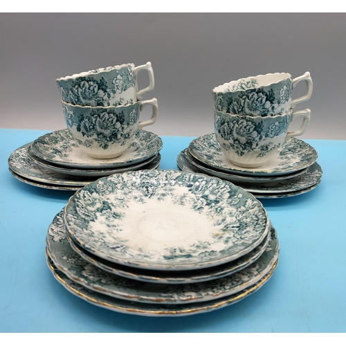 704 - Box of Mixed Pottery to include Part Dressing Table Set, Pink Lady Figure, Polished Stone Vase and 1... 