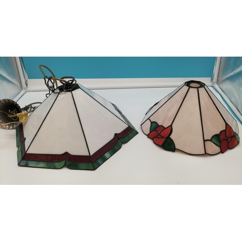 709 - 2 x Tiffany Style Shades. Largest being 18cm High, 38cm Diameter.
