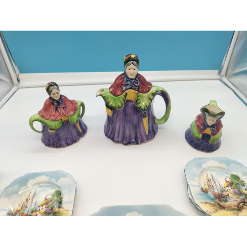 721 - Collection of Ceramics to include 'Lady' Teapot, Cream and Sugar, Crown Devon Musical Tankard (W/O, ... 