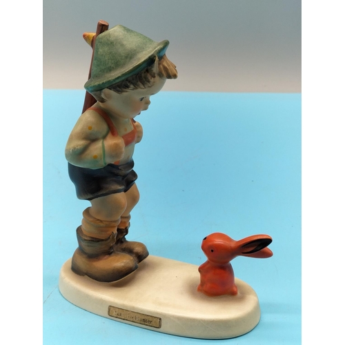 728 - Goebel Hummel Figures (4) including 12cm 'Sensitive Hunter' TMK3, 'Max and Moritz' TMK2, 'Feeding Ti... 