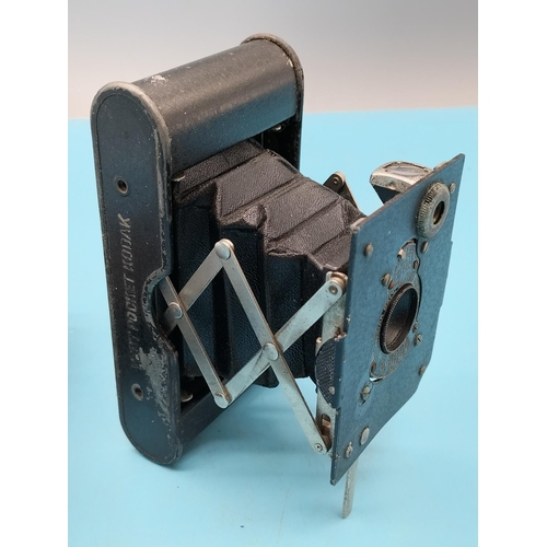 729 - Vintage Kodak Ball Bearing Shutter Folding Camera and Case plus 3 x Ceramic Pipe Bowls with Hand Pai... 
