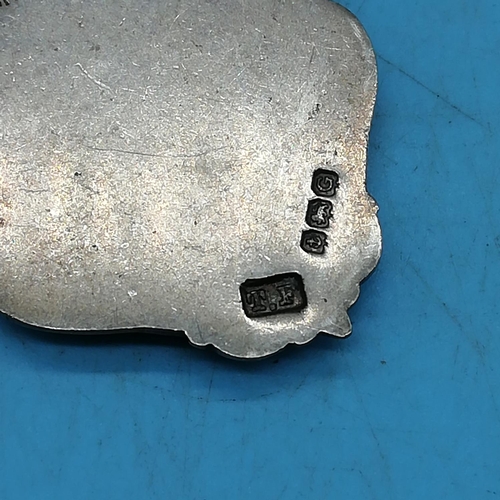 11 - Silver Double Albert Chain with Metal T-Bar and Silver Fob. 45 Grams.