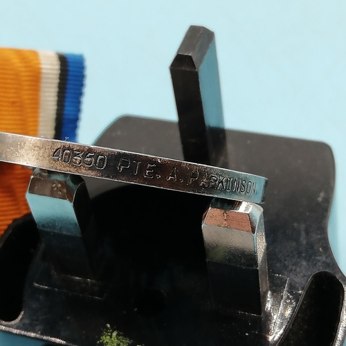 13 - WWI Medals for 40350 P.T.E. A Parkinson Manch R.