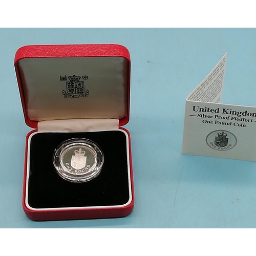 15 - Silver Proof Piedfort One Pound Coin 1988.