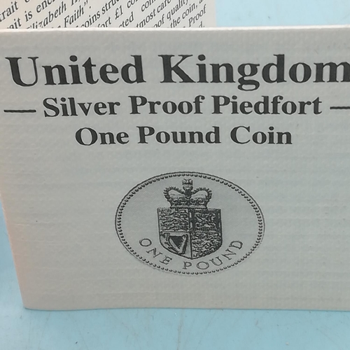 15 - Silver Proof Piedfort One Pound Coin 1988.