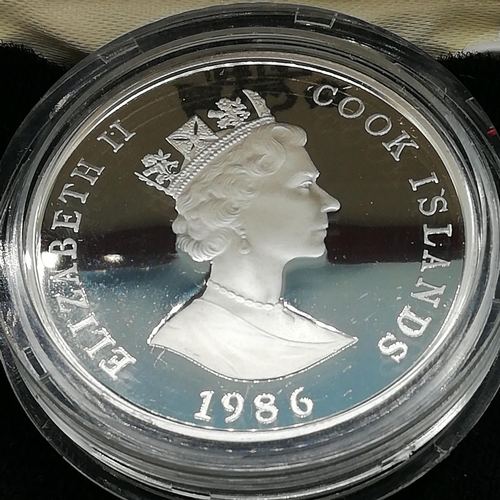 16 - Cook Islands Silver Piedfort One Dollar Coin. Low Mintage of 500. 54.4 Grams