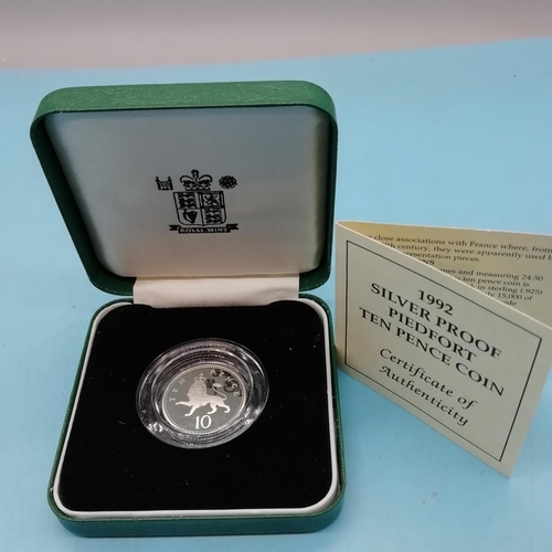 25A - Silver Proof Piedfort Ten Pence 1992. Low Mintage of 15,000.