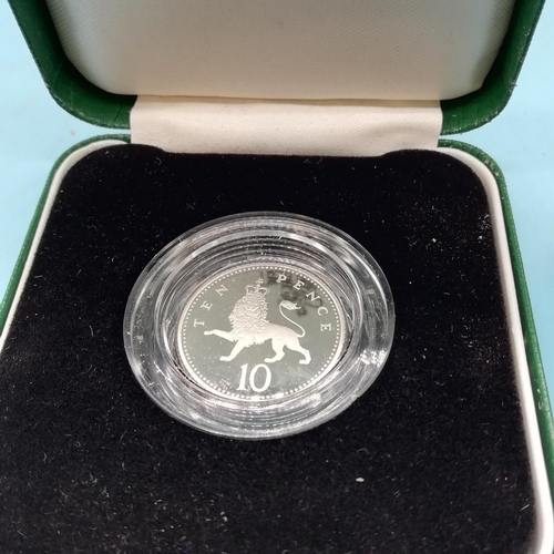 25A - Silver Proof Piedfort Ten Pence 1992. Low Mintage of 15,000.