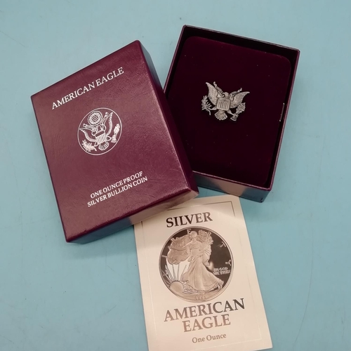 30A - 1991 Silver One Ounce Fine Silver .999 'American Eagle' in Presentation case.