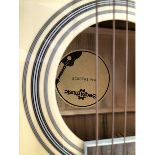 47 - Gear 4 Music Semi Electric Acoustic Guitar. Model SC100LH. Left Handed. Plus Case. W/O