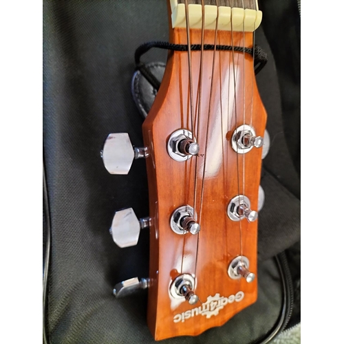 47 - Gear 4 Music Semi Electric Acoustic Guitar. Model SC100LH. Left Handed. Plus Case. W/O