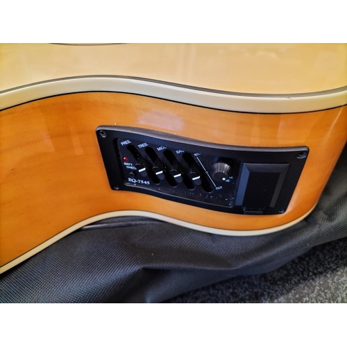 47 - Gear 4 Music Semi Electric Acoustic Guitar. Model SC100LH. Left Handed. Plus Case. W/O