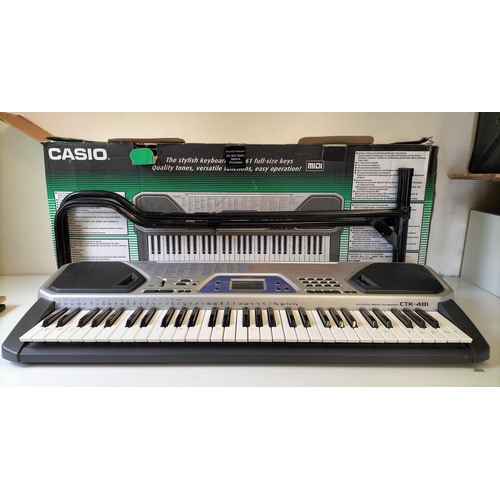 739 - Casio CTK-481 Electronic Keyboard. Boxed. No Power Lead. Untested.