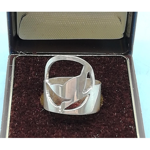 8 - Susan M Whitehead Silver RSPB 'Wren' Scarf/Child's Ring.