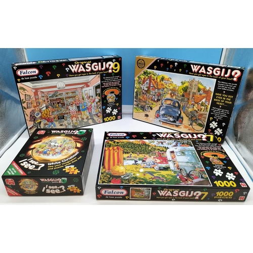 134 - 4 x Wasgij Jigsaw Puzzles - 3 are 1000 pieces and 1 is 500 pieces.