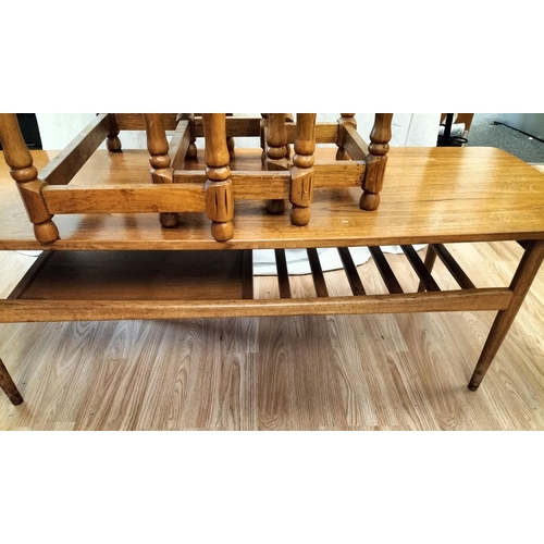 155A - Wooden Coffee Table (127cm Long, 46cm x 43cm) plus Nest of 3 Tables. This Lot is Collection Only.