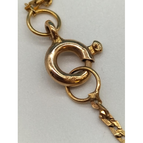 229 - 9ct Gold Earring plus 9ct Chain. 1.3 Grams.