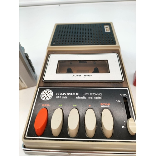 241 - Portable Cassette Players (3) - Hanimex HC 2040, Shinaon CSI plus Sanyo.