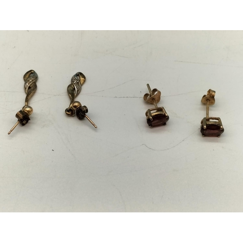 245 - 2 Pairs of 9ct Gold Earrings.