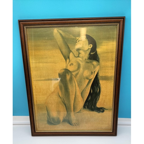 251 - Framed and Glazed Picture of a Nude Lady. 54cm x 44cm.