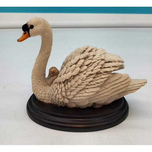 265 - Country Artists Large Model of a Swan and Cygnets. No 505. 12cm High x 16cm.