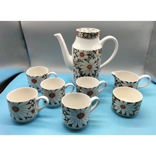 270 - Midwinter 'Michaelmas' Pattern Part Coffee Set to include Coffee Pot, Milk Jug, Sugar Bowl plus 5 Mu... 