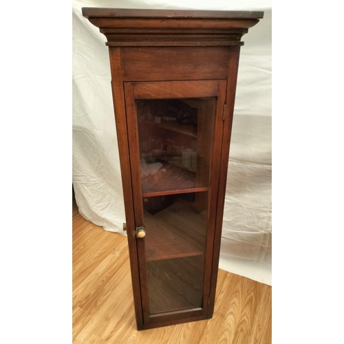 275 - 2 Door Illuminated Glass Fronted Free Standing Wooden Corner Cabinet. 43 x 44 x 128cm (h) This Lot I... 