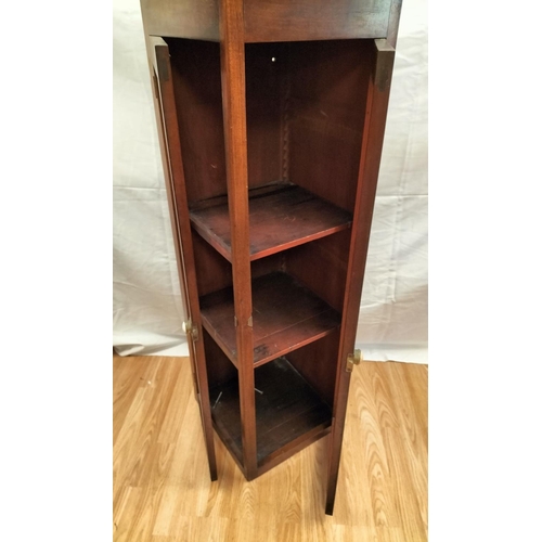 275 - 2 Door Illuminated Glass Fronted Free Standing Wooden Corner Cabinet. 43 x 44 x 128cm (h) This Lot I... 