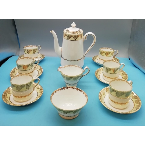 280 - Stanley China 15 Piece Part Coffee Set. 1 Cup A/F.