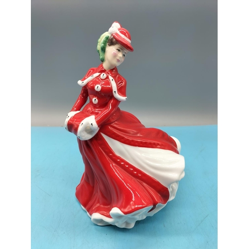 291 - Royal Doulton Pretty Ladies 18cm Lady Figure 'Christmas Celebrations' HN4721. Best Quality.