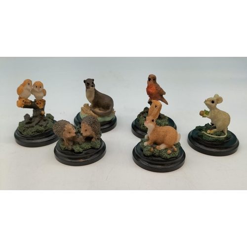 308 - Resin Animal Figures on Bases (6). Tallest being 7cm.