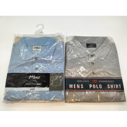 467 - Men's Polo Shirts (3) - 2 x Large, 1 XLarge. New Old Stock. Still in Packaging.