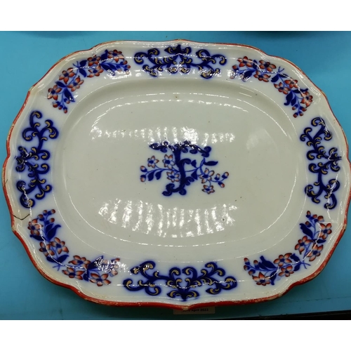 538 - Minton & Hollins c1850 'New Stone' Dinner Plates (7) 23cm Lunch Plates (2) plus Serving Platter 33cm... 