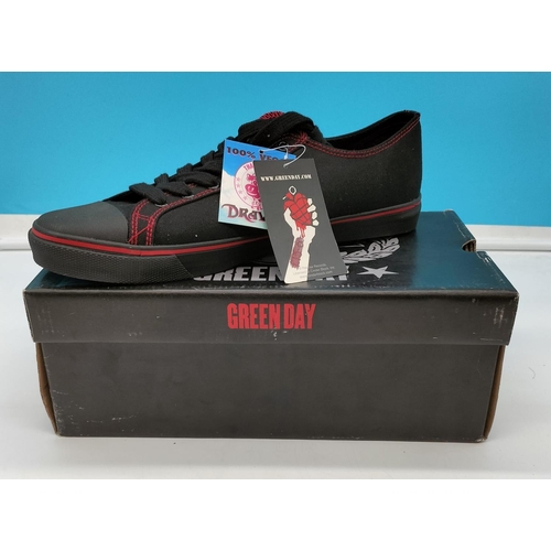 64 - Rare Pair of Draven 'Green Day' American Idiot Sneakers/Deck Shoes. UK Size 11.5. New Old Stock.