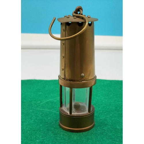 65 - Small 12cm Brass Miners Lamp.