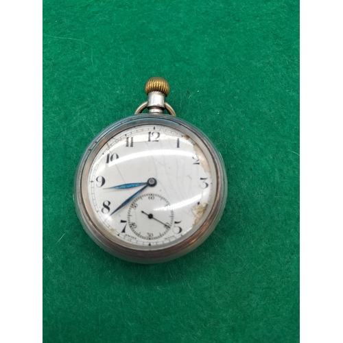 78 - Zenith Silver Cased Pocket Watch W/O Damage to Face.