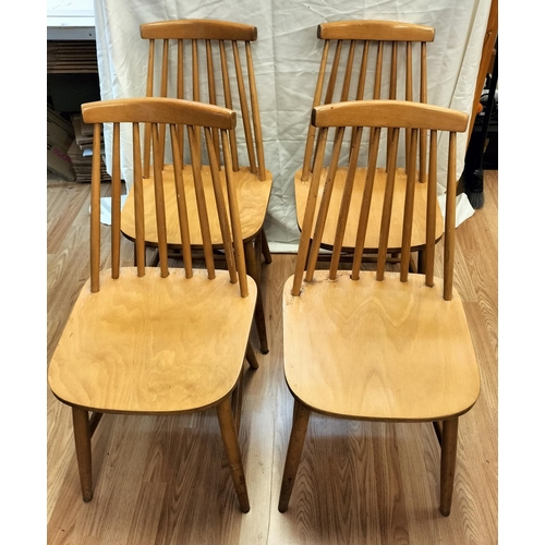 80A - Ercol Style Light Wood Chairs (4) 79cm High, Seat Height 42cm. This Lot is Collection Only.