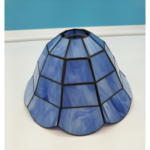 223 - Tiffany Style Blue Lamp Shade. 14cm High, 26cm Diameter.