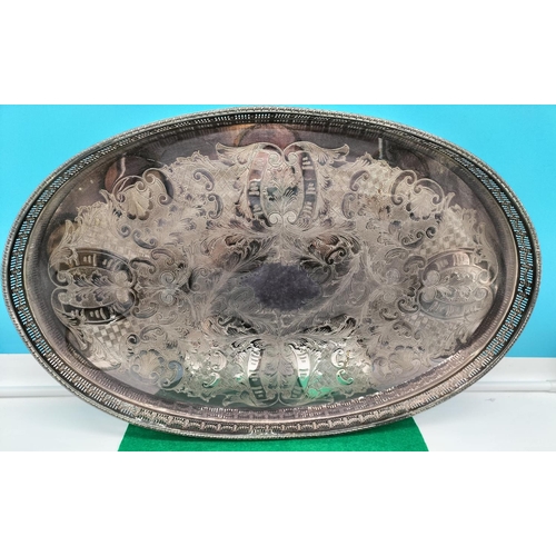 145 - Viners Large Silver Plated Tray. 56cm x 35cm.