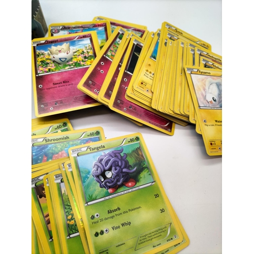 160A - Pokemon Trading Cards in 3 Tins plus Brand New Keyring.