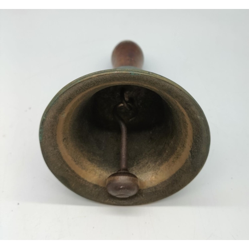 168 - Brass Bell with Oak Wood Handle.