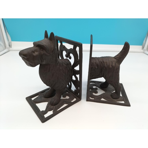 170 - Cast Iron Scottie Dog Bookends. Each 11cm x 18cm.