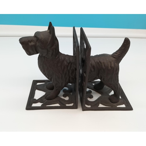 170 - Cast Iron Scottie Dog Bookends. Each 11cm x 18cm.