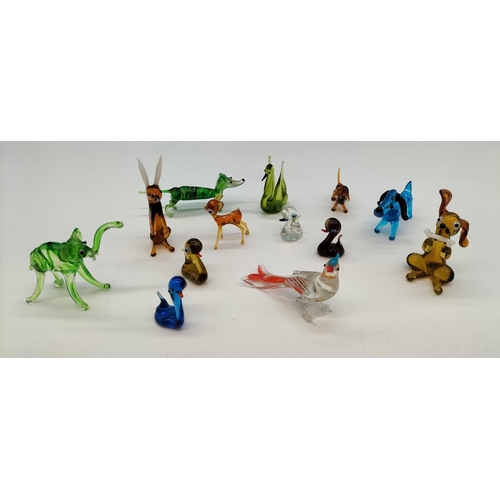 176 - Collection of Glass Animals. Tallest being 8cm.